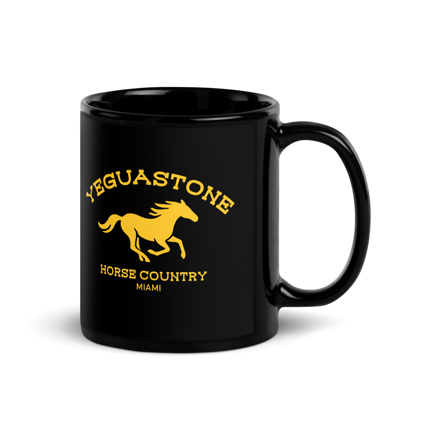 Yeguastone Black Mug – Horse Country Edition