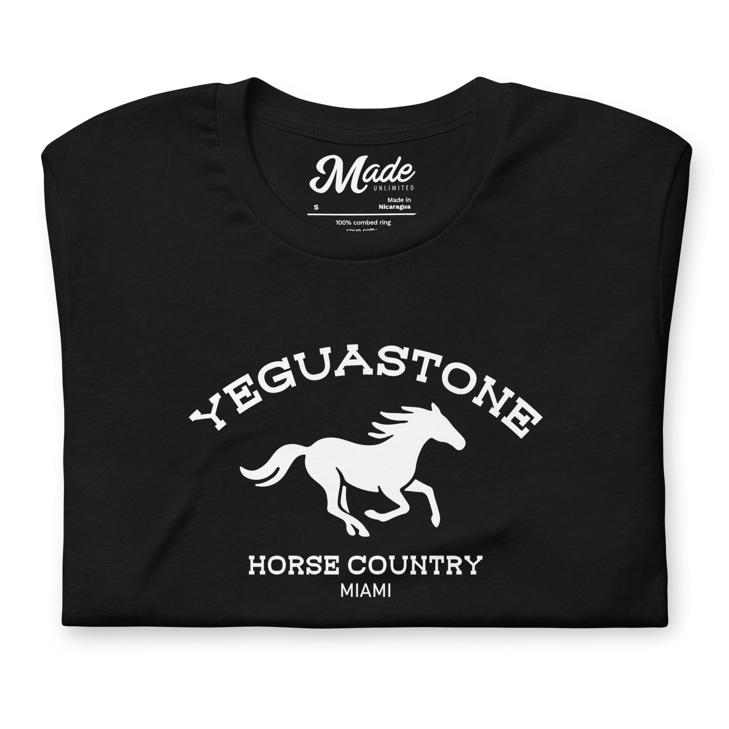 Yeguastone T-Shirt (White on Black)