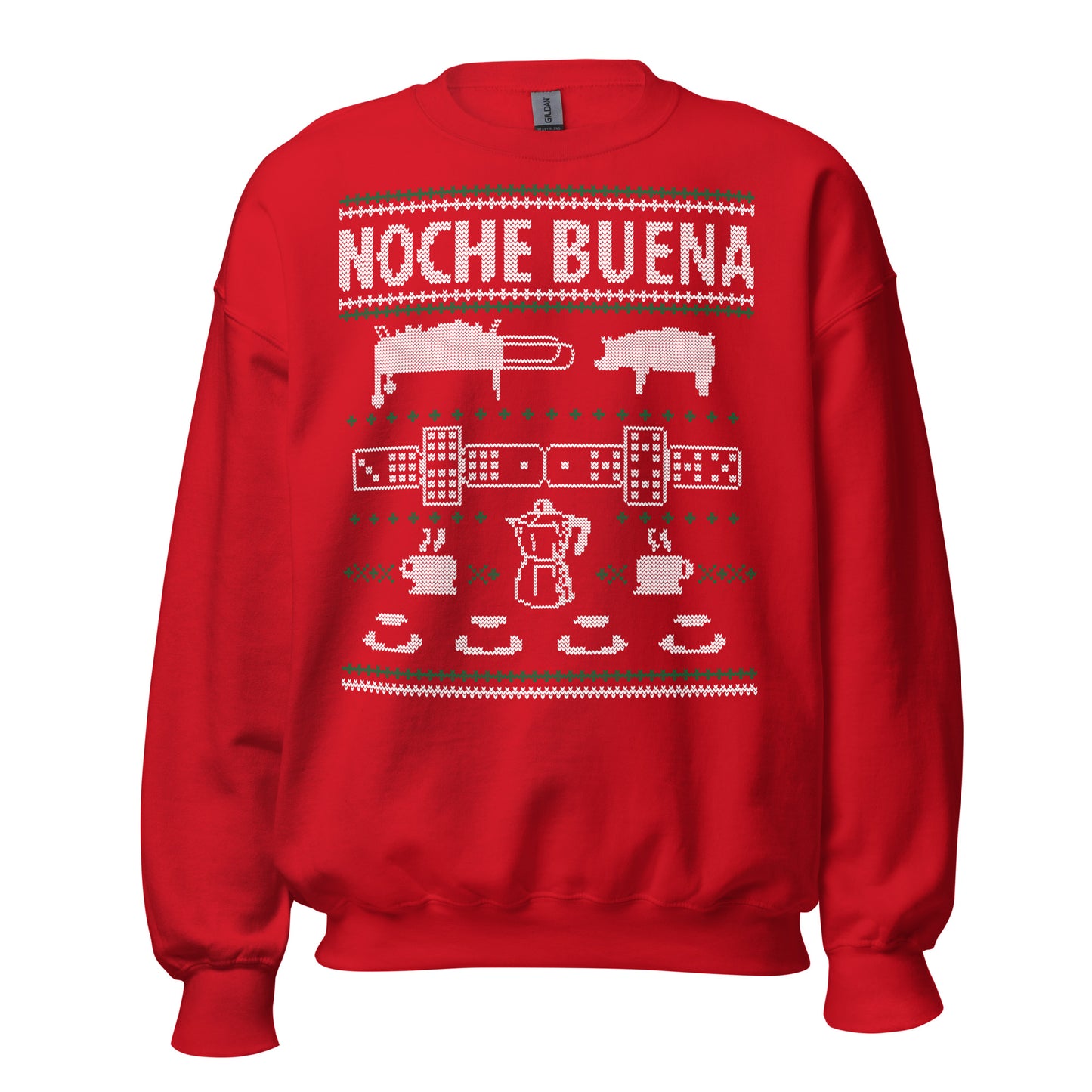 Noche Buena Ugly Xmas Sweatshirt (Red)