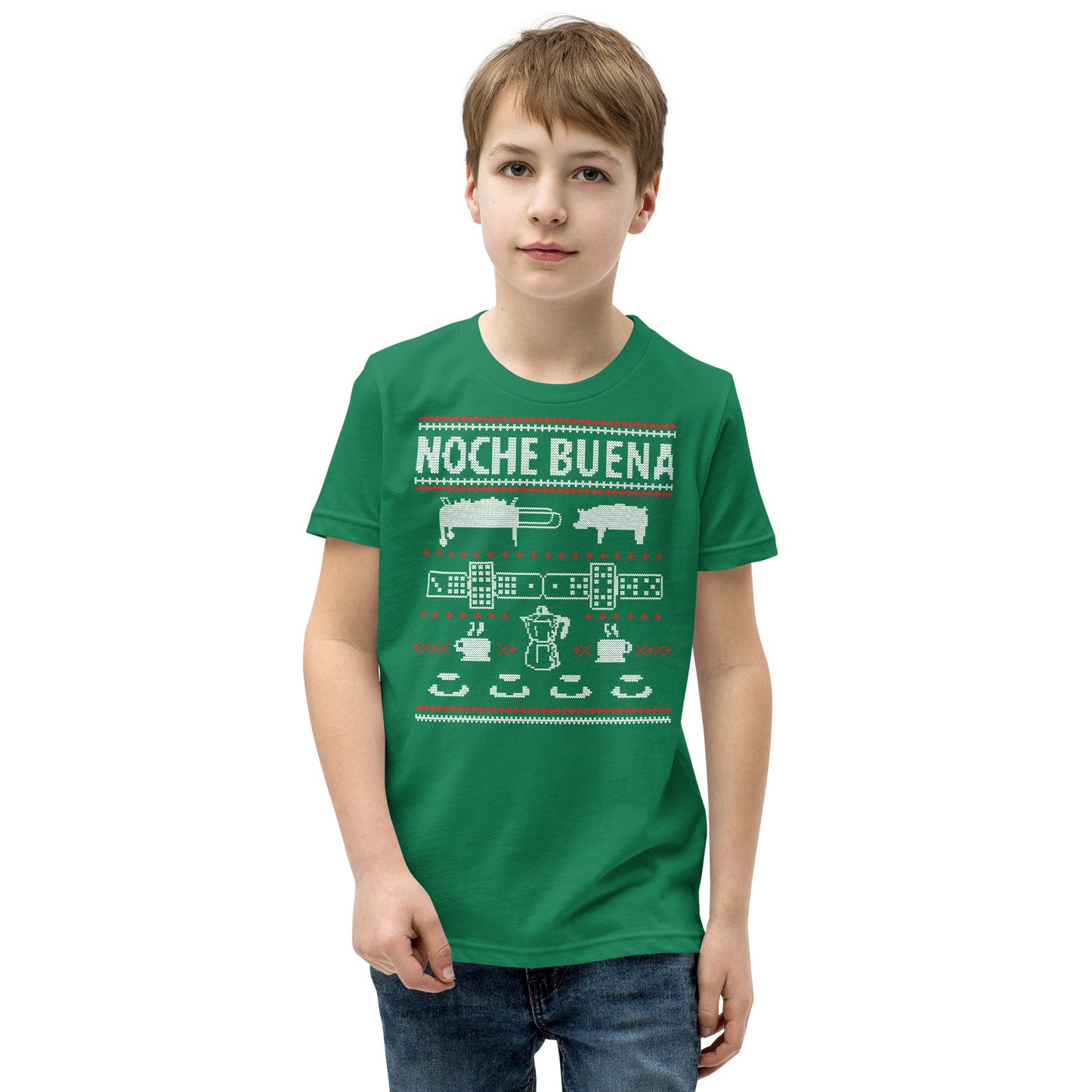 Noche Buena Ugly Xmas Youth T-Shirt (Green)