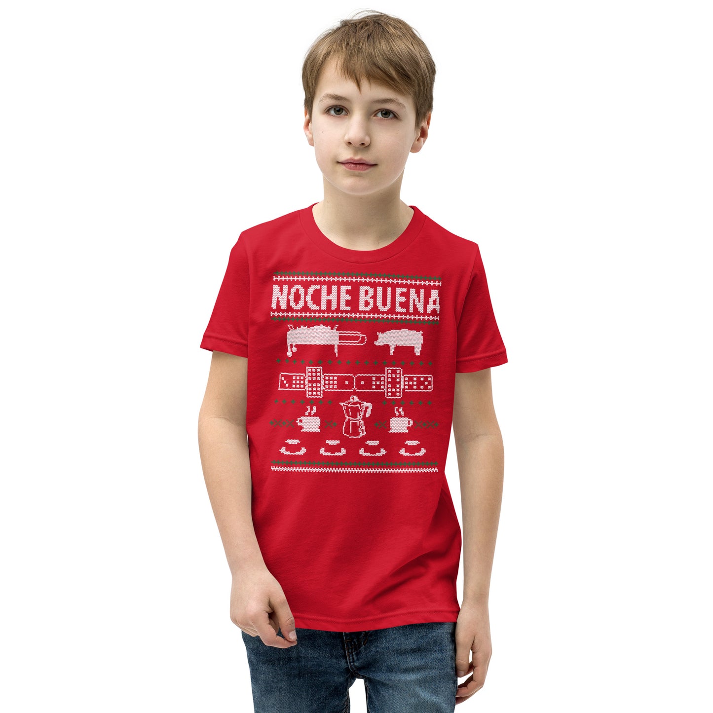 Noche Buena Ugly Xmas Youth T-Shirt (Red)